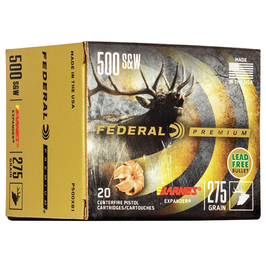 FED PREMIUM 500SW 275GR BARNES EXPANDER 20/10 - Sale